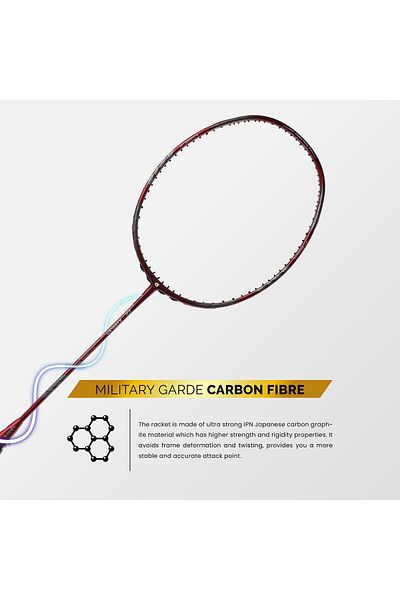 Apacs Z-ziggler Badminton Racket | Red | Graphite | 87g | Max String Tension: 38lbs