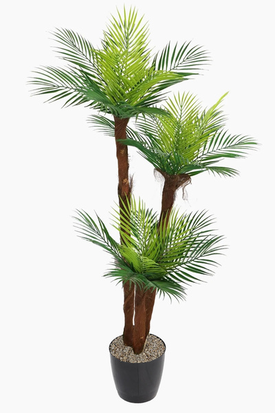 Yapay Çiçek Deposu Yapay Islak Dokulu Fenix Sıkas Ağacı 3 Gövdeli 140 Cm