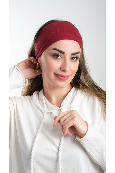HÜRREM BONE Viscose Burgundy Hair Band - Straight Cut 3012_16
