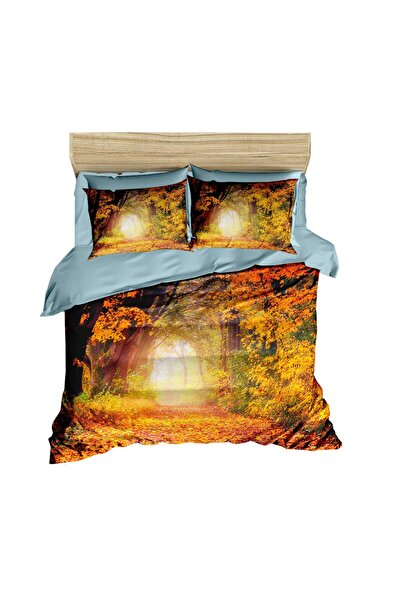 Fabeteks Autumn Scenery Forest 3D Digital Double Duvet Cover Pillow Set