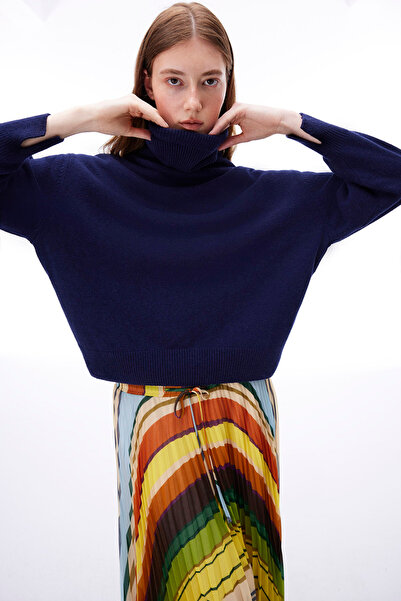 Perspective Divagos Comfortable Fit Knee Length Multicolor Skirt