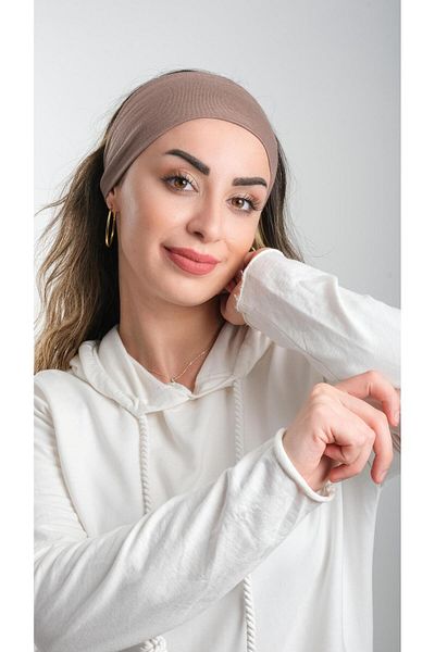 HÜRREM BONE Viscose Dark Mink Hair Band - Απλό 3012_38