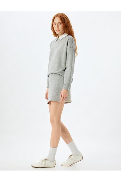 Koton Mini Skirt Comfortable Fit Three Thread Tie Waist