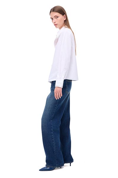 Perspective Amelias Regular Fit Mărime Standard Mânecă Falsă Guler Cămașă Cămașă Albă