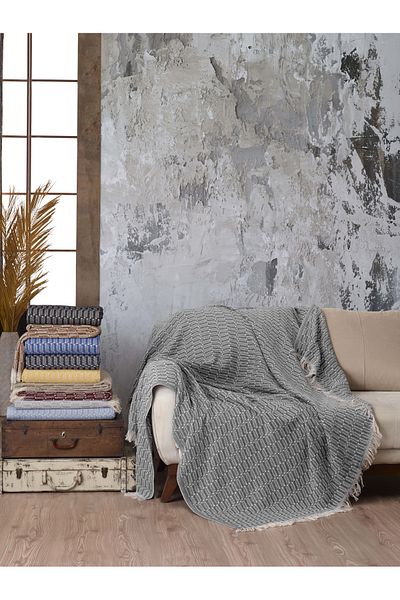 Madame Clean Home ΠΟΛΥΤΕΛΕΣ 1η ΚΑΛΥΜΜΑ ΚΑΘΙΣΜΑΤΟΣ SINIF NATUREL 100% ΒΑΜΒΑΚΙ - ΣΑΛΙΟ Ανθρακίτη 175Χ215 εκ.