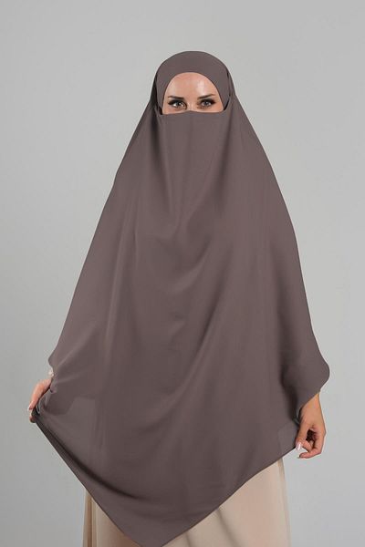 HÜRREM BONE Πρακτικό μαντήλι Hijab Dark Mink - Crepe Lace, Σουφλέ Hijab διπλής στρώσης 2314_38