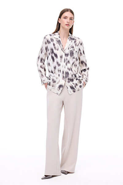 Perspective Μπεζ πουκάμισο με γιακά με χαμηλό μανίκι Breeze Comfortable Fit Standard Size