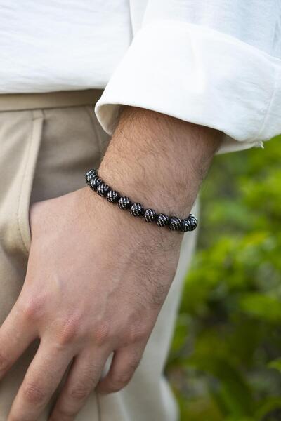 dergah tesbih İşlemeli Oltu Taşı Bileklik Yeni Trend