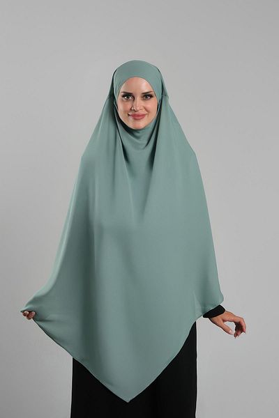 HÜRREM BONE Πρακτικό μαντήλι Hijab Mint Green - Crepe Lace, έτοιμο σουφλέ Hijab 2313_13