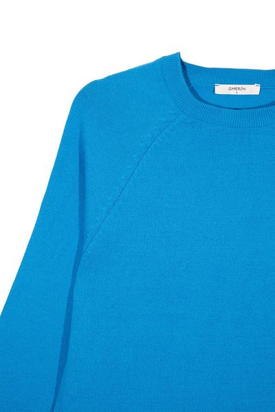 SHERIN Turquoise Crew Neck Sweater