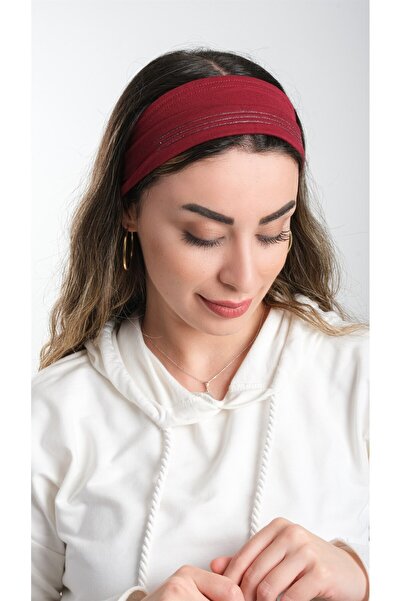 HÜRREM BONE Claret Red Practical Ready Interlocking Hijab Bone Viscose Fabric Plain 3007_16