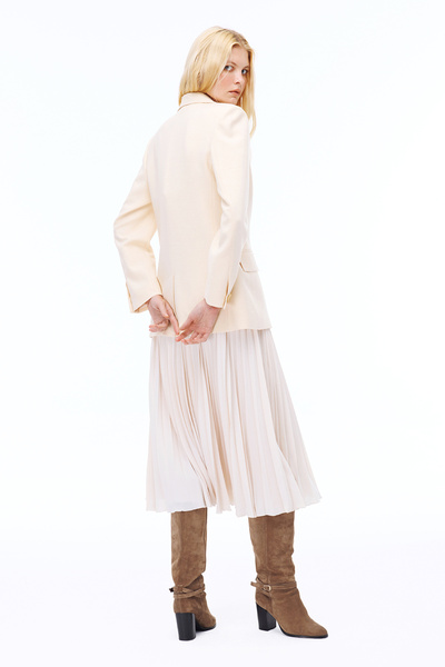 Perspective Arnolas Comfortable Fit Midi Length Beige Skirt