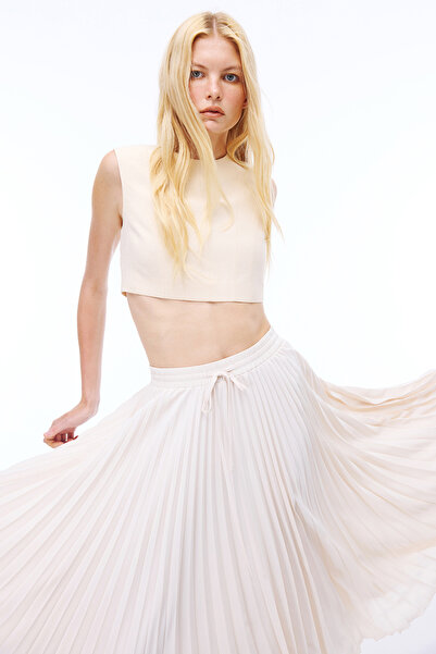 Perspective Arnolas Comfortable Fit Midi Length Beige Skirt