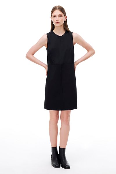 Perspective Μαύρο φόρεμα Ademirs Regular Fit Over The Knee Zero Sleeve με στρογγυλή λαιμόκοψη