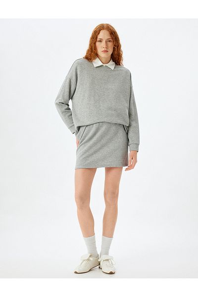 Koton Mini Skirt Comfortable Fit Three Thread Tie Waist