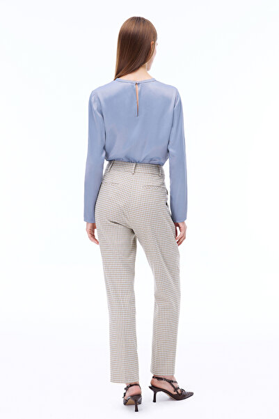 Perspective Safira Комфортна форма Стандартний розмір Накладний рукав Велосипедний комір Сірий блуз