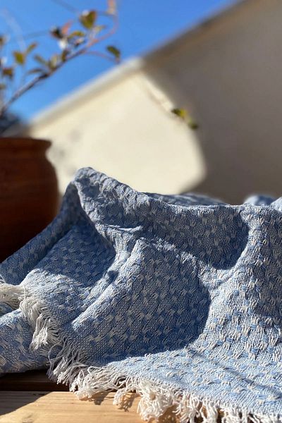 Madame Clean Home LUX 1 Sinif - Husa de scaun Baby Blue 100% Bumbac 175x215 cm