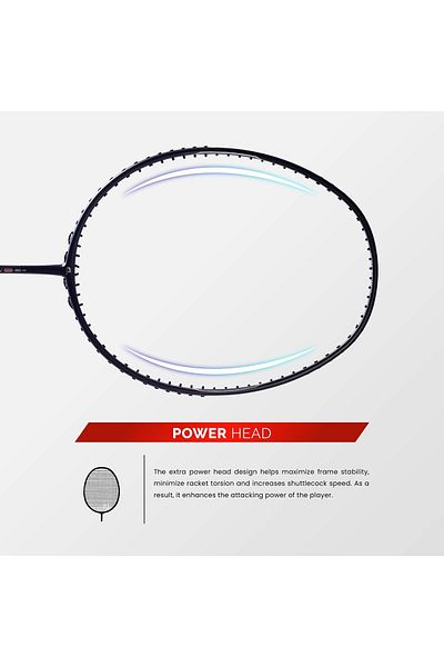 Apacs Nano Fusion Speed Unstrung Graphite Badminton Racket | 76g, 30 Lbs Tension | Black