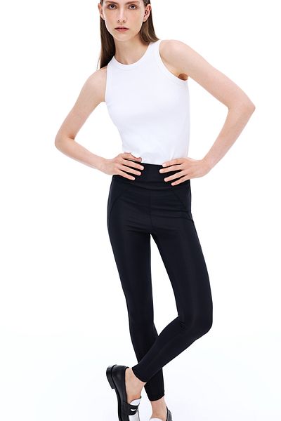 Perspective Amorinas Slim Fit Standard Size Zero Sleeve Crew Neck Ecru Blouse