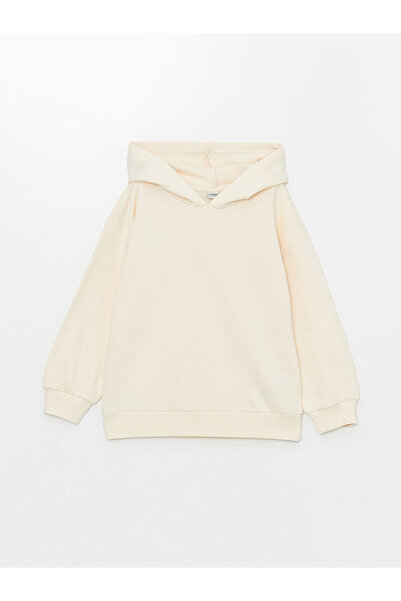 LC Waikiki LCW Παιδικό μπεζ φούτερ με κουκούλα για κορίτσια