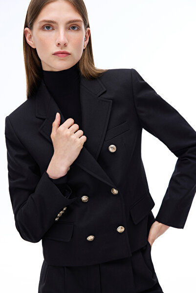 Perspective Alramis Regular Fit Short Length Men's Lapel Black Jacket