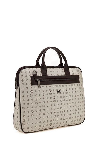 Bilik Deri Monogram Μπεζ/καφέ Unisex Laptop & Χαρτοφύλακας Rh09 Business-mn