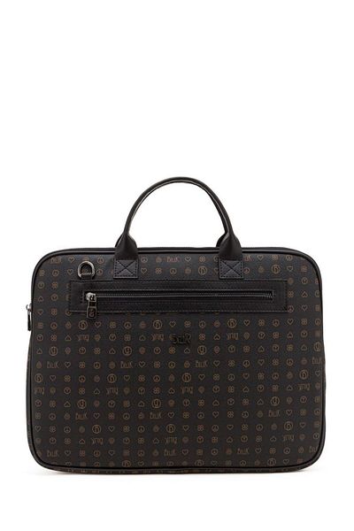 Bilik Deri Monogram Black Unisex Laptop & Χαρτοφύλακας Rh09 Business-mn