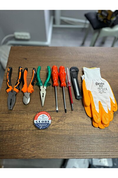 BK 'BK' 9 PARÇA TAMİR SETİ TORNAVİDA PENSE YANKESKİ KARGABURNU KONTROL KALEMİ ELDİVEN FALÇATA ELK BND