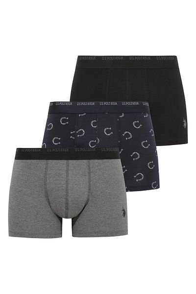U.S. Polo Assn. Η.Π.Α. Polo Assn. Ανδρικό Boxer 211 - Navy Blue, Anthracite, Melange black Σετ 3 τεμαχίων