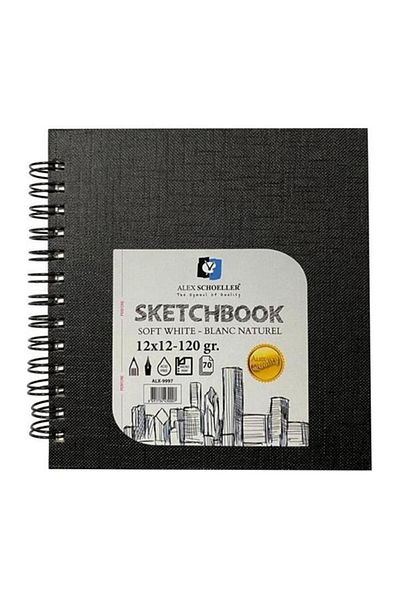 Alex Schoeller 120Gr 70 Sheets Spiral Black Sketch Hard Cover - 12X12