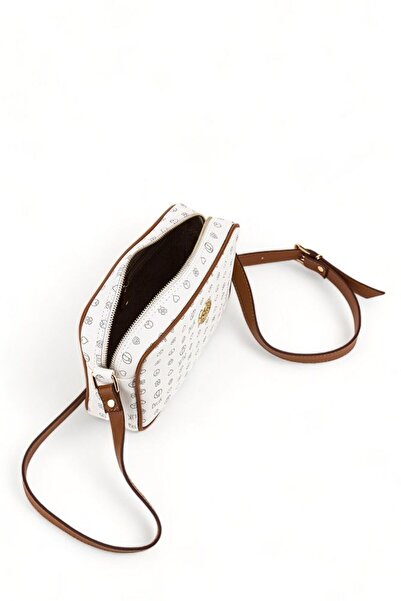 Bilik Deri Монограма Біло-бежева жіноча сумка через плече NV 1002-MN