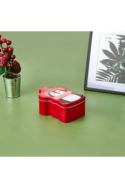 KPM Metal Box with Penguin Figure - 11X13X5 cm