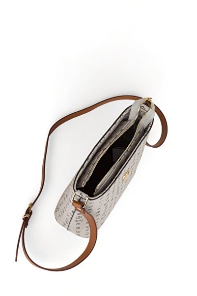 Bilik Deri Monogram Grey-Tan Women's Crossbody Bag Nv 1008-Mn