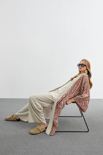 Zühre Three Brown Striped Combination - TK-1283