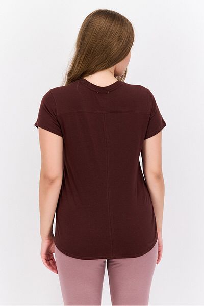 Brooks Women Sportswear Fit Short Sleeve Ruining Top, Dark Brown
