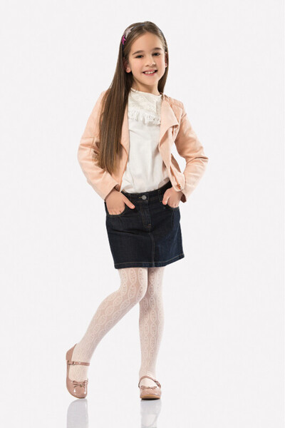NBB White Patterned Children's Pantyhose