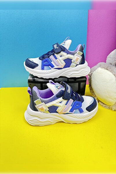 Nstil Синьо-білі унісекс дитячі кросівки - на гумових шнурках, липучках, диха...