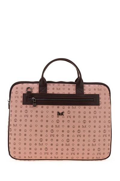 Bilik Deri Monogramă Roz/maro Unisex Laptop & Servietă Rh09 Business-mn