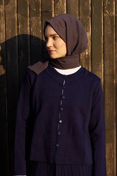Madame Polo Εύκολα συνδυαστικό βαμβακερό σάλι - ανθρακί