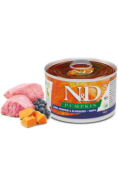 N&D Mini Balkabaklı Kuzu Etli Yavru Köpek Konservesi 140 Gr