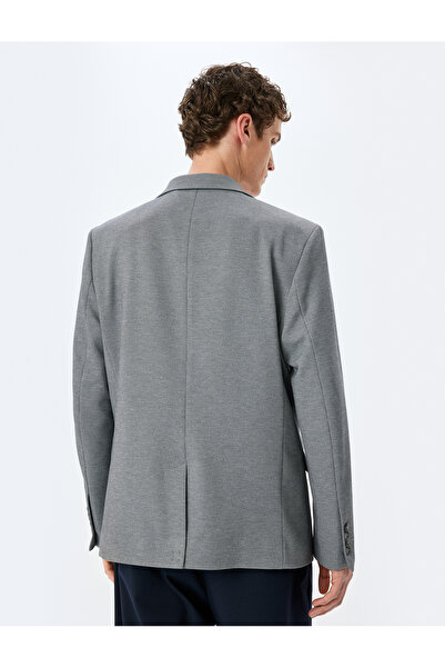 Koton Cep Detaylı Pamuk Karışımlı Mono Yaka Slim Fit Blazer Ceket