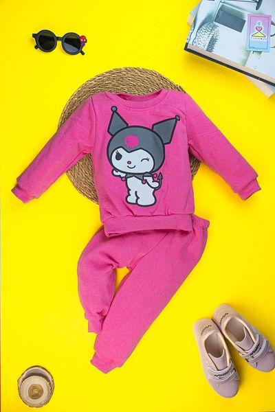 Yalçınoğlu Children's Character Patterned Set - Raised Soft Cotton Baby Sweatshirt Set |   Special for Winter
