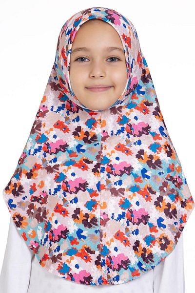 HÜRREM BONE Hijab practic cu model jacquard pentru tineret Baby Blue - 2408_11