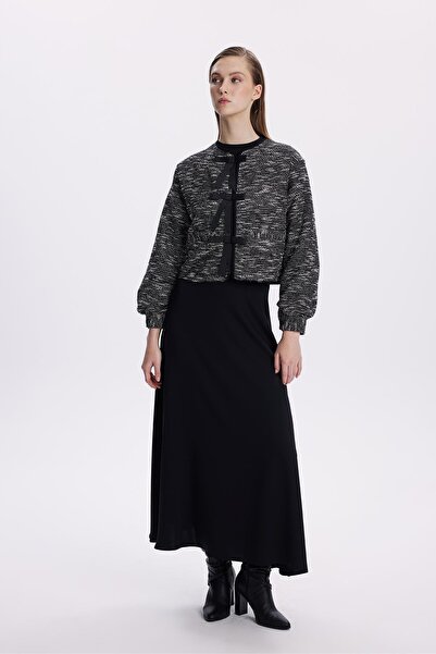 Zühre Black Knitted Textured Combination Set - Tk-1402