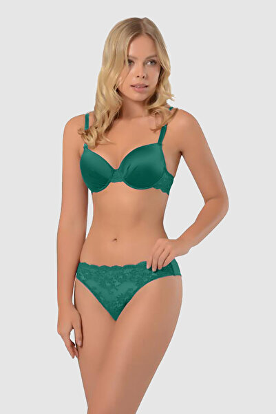 NBB Green Lace Detailed Bra Panty Set
