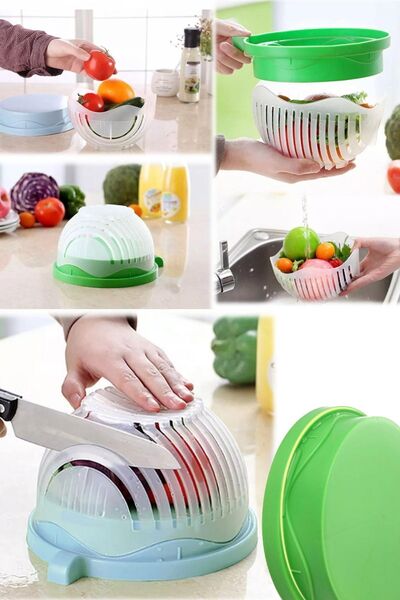 AYGÖREN HOME Practical Salad Making Apparatus - Slicing, Cutting Fruit and Vegetable in 60 Seconds
