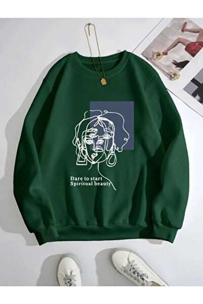 pandy Έντυπη πολύχρωμη φούτερ Unisex Raster Oversize Crew Neck