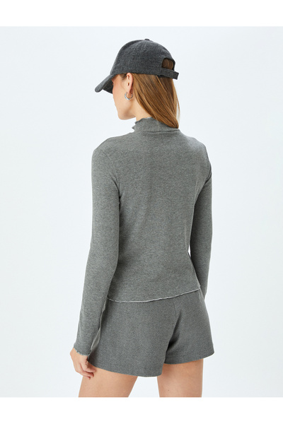 Koton X Şahika Ercümen - Long Sleeve Ruffled Stand Collar Bodysuit