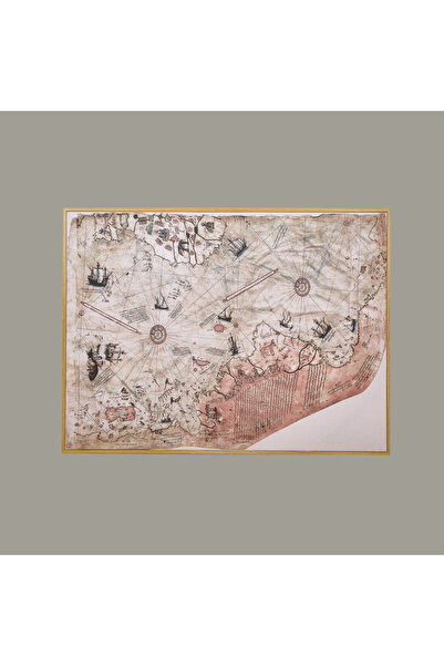 Evidea Deco Piri Reis Tablo - Açık Kahverengi - 120x90 cm