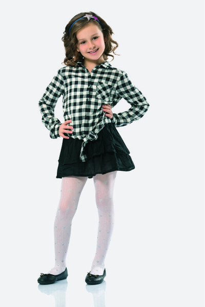 NBB White Patterned Children's Pantyhose